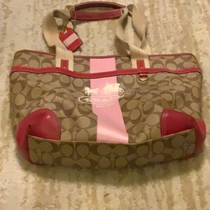 Coach Brown and Pink Tote Bag